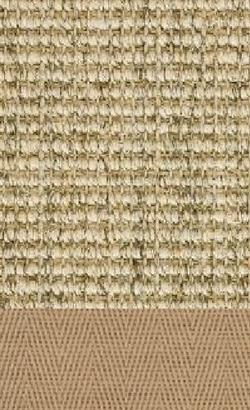 Sisal Salvador birke 086 tæppe med kantbånd i beige 002